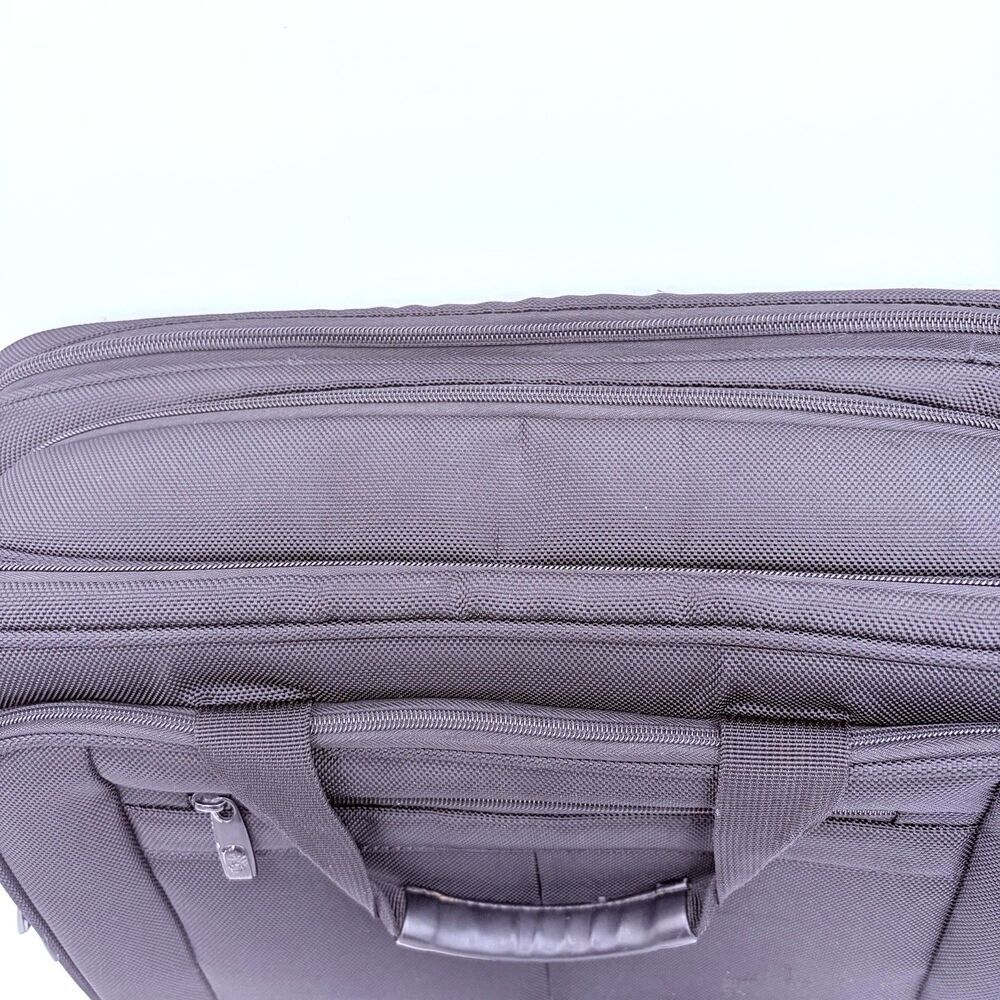Samsonite Expandable Black Laptop Briefcase Bag Shoulder Strap Padded Softshell - Picture 6 of 9